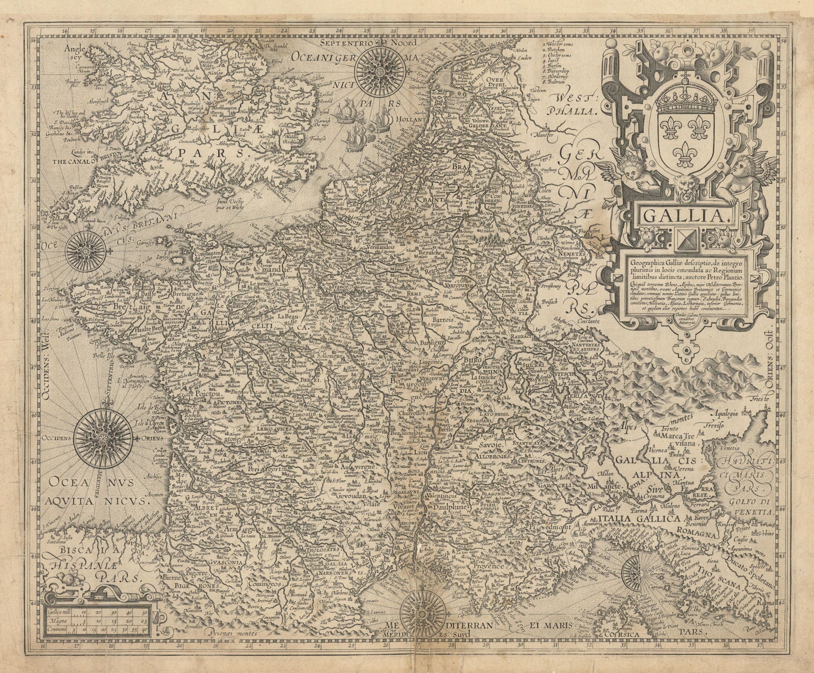 Gallia. Geographica Galliae descriptio… France/Gaul. Ortelius/Vrients c1606 map